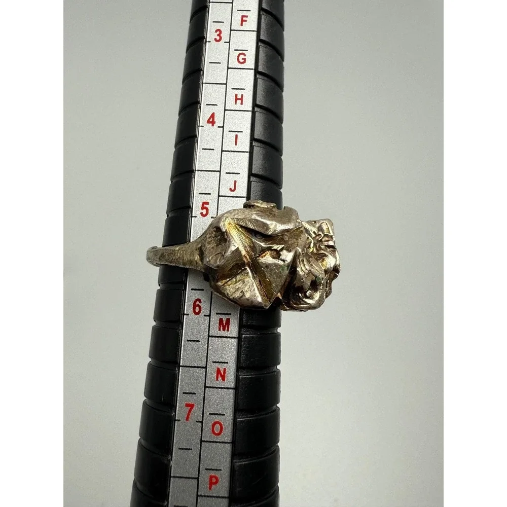 Vintage Brutalist Sterling Silver Abstract Statement Ring Size‎ 5.5 Heavy 12.1g